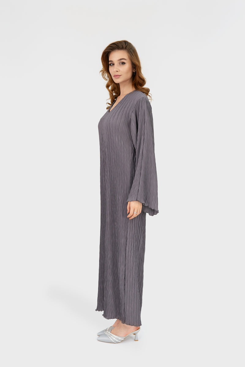 pleated lavender dress Purple Beauty Icon Lavender Satin Pleated Tiered Lace-Up Maxi Dress | Womens | X-Small (Available in S) | 100% Polyester