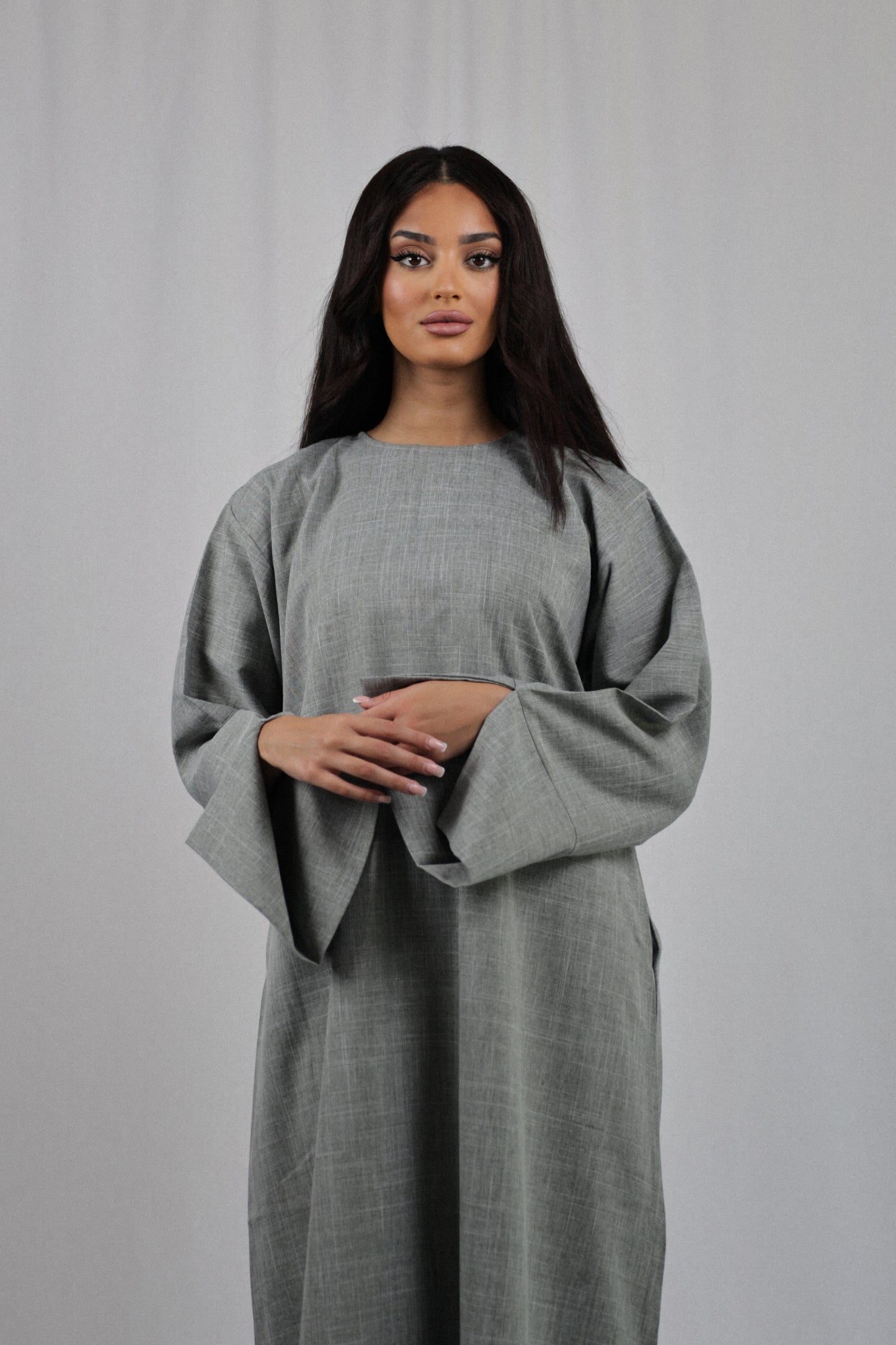 Linen Pocket Abaya | Greeneige