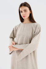 Load image into Gallery viewer, Linen Pocket Abaya | Beige