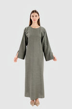 Load image into Gallery viewer, Linen Pocket Abaya | Forest