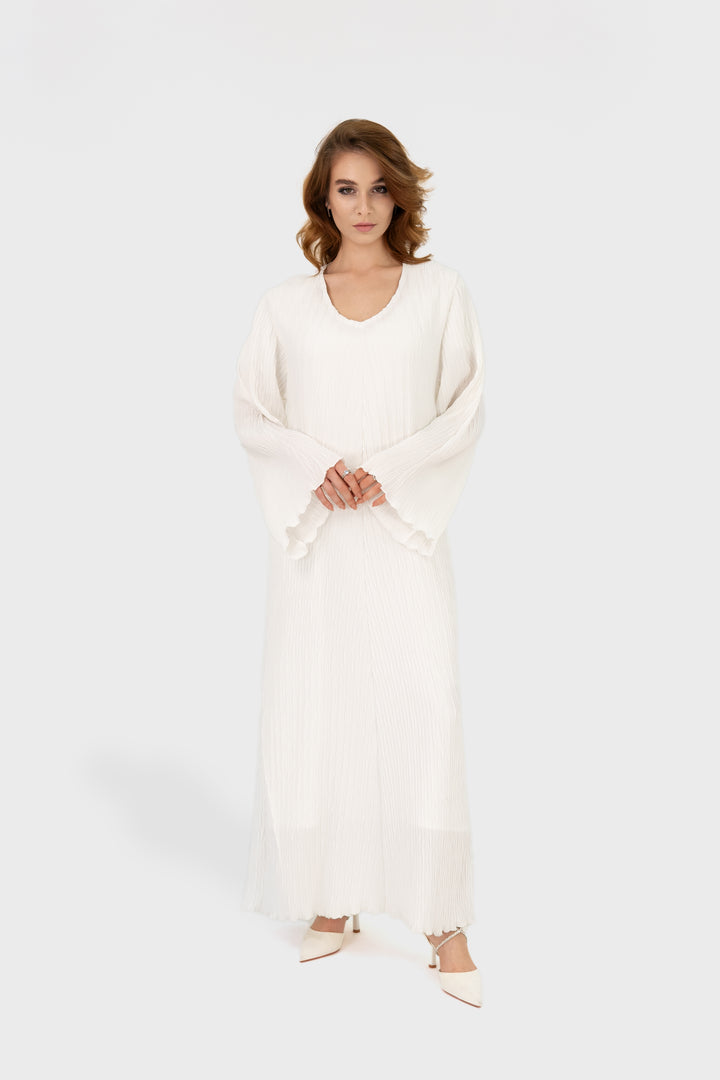 Pleated Dress | White