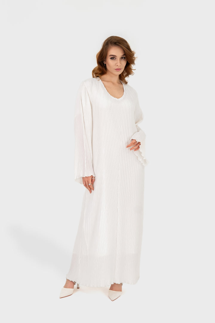 Pleated Dress | White