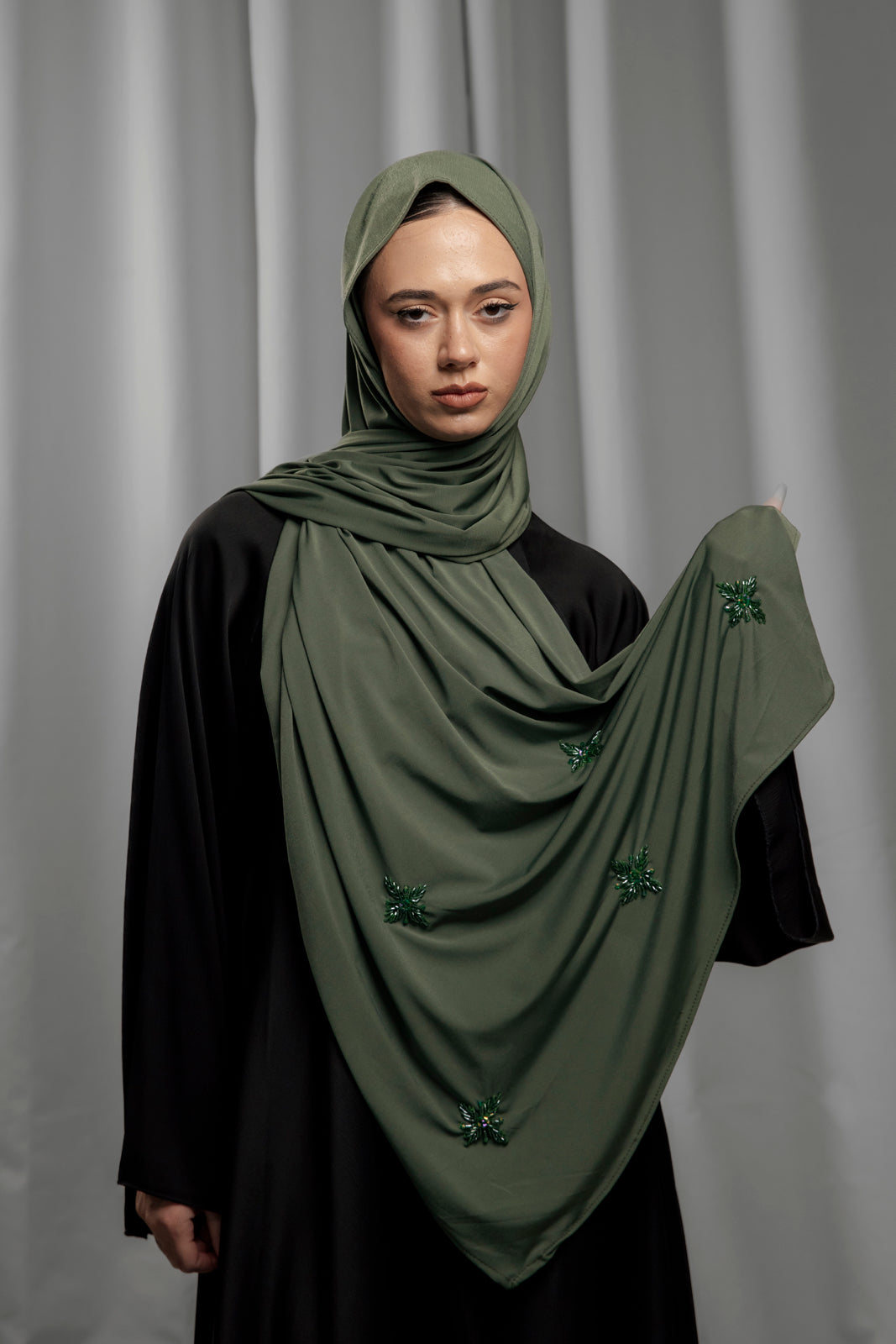 Premium Jersey Handmade Diamond - Olive Emerald