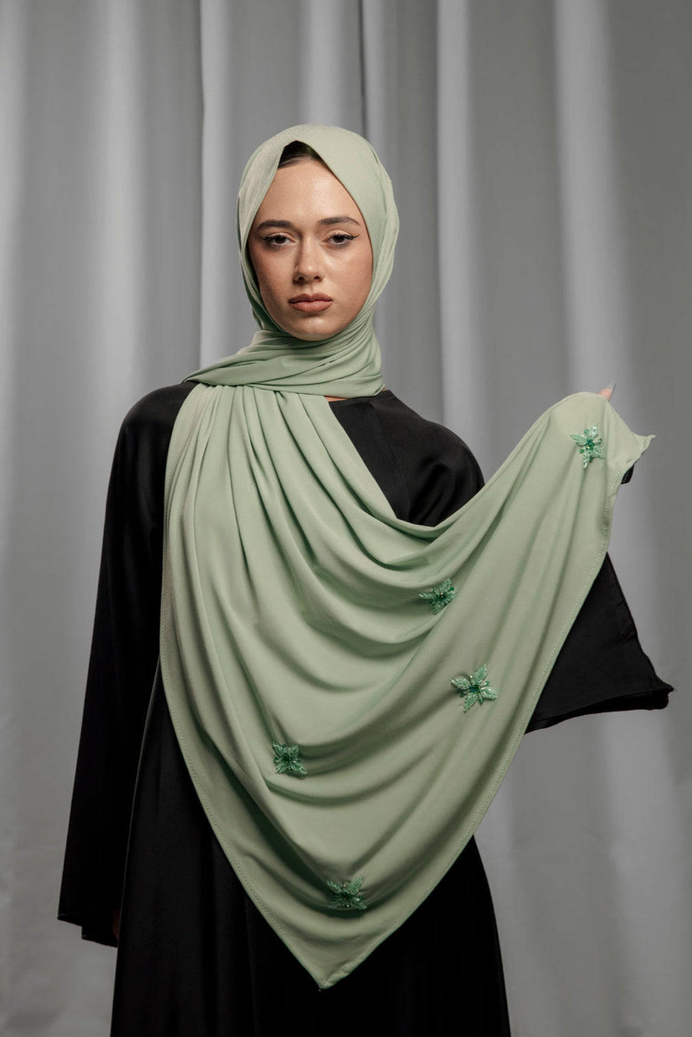 Premium Jersey Handmade Diamond - Sage Green