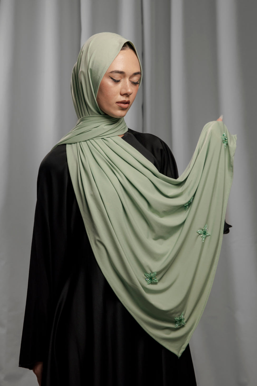 Premium Jersey Handmade Diamond - Sage Green