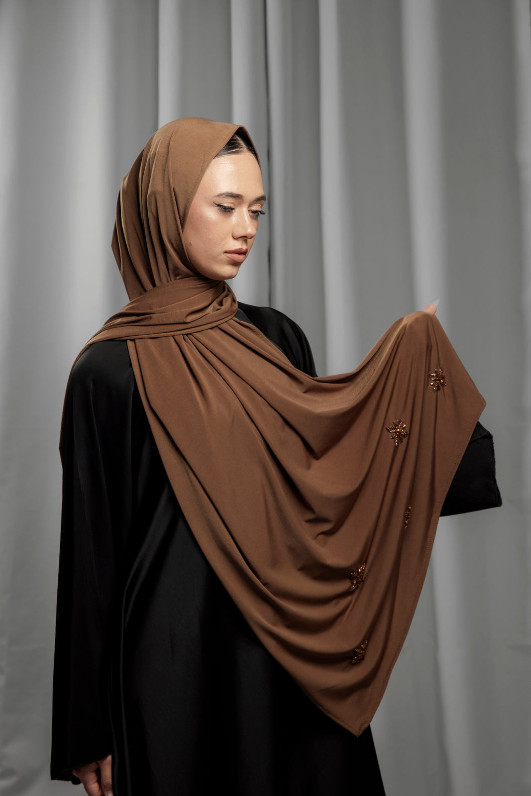 Premium Jersey Handmade Diamond - Chocolate Brown