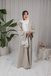 Pearl Linen Abaya - Beige