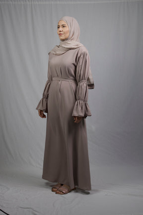 Ruffle Abaya - Dusty Rose