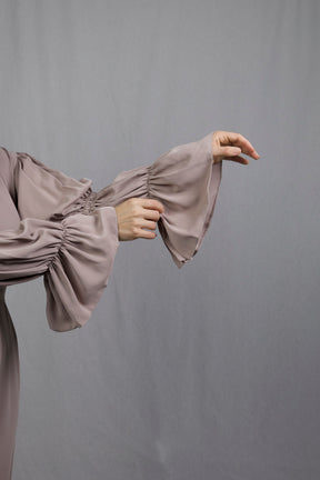 Ruffle Abaya - Dusty Rose