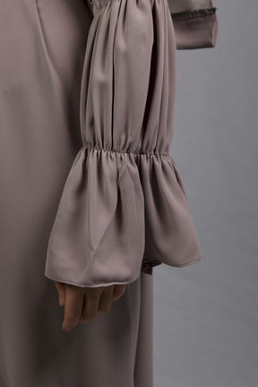 Ruffle Abaya - Dusty Rose