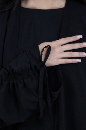 Arm Stringed Abaya | Black