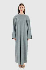 Bild in den Galerie-Viewer laden, Leinen-Abaya mit Tasche | Greeneige 
