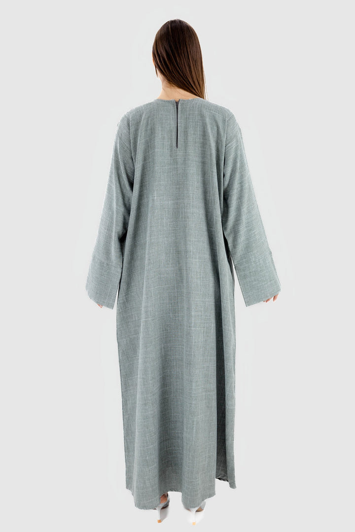 Leinen-Abaya mit Tasche | Greeneige 