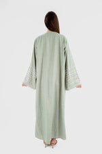 Load image into Gallery viewer, Pearl Linen Abaya | Green
