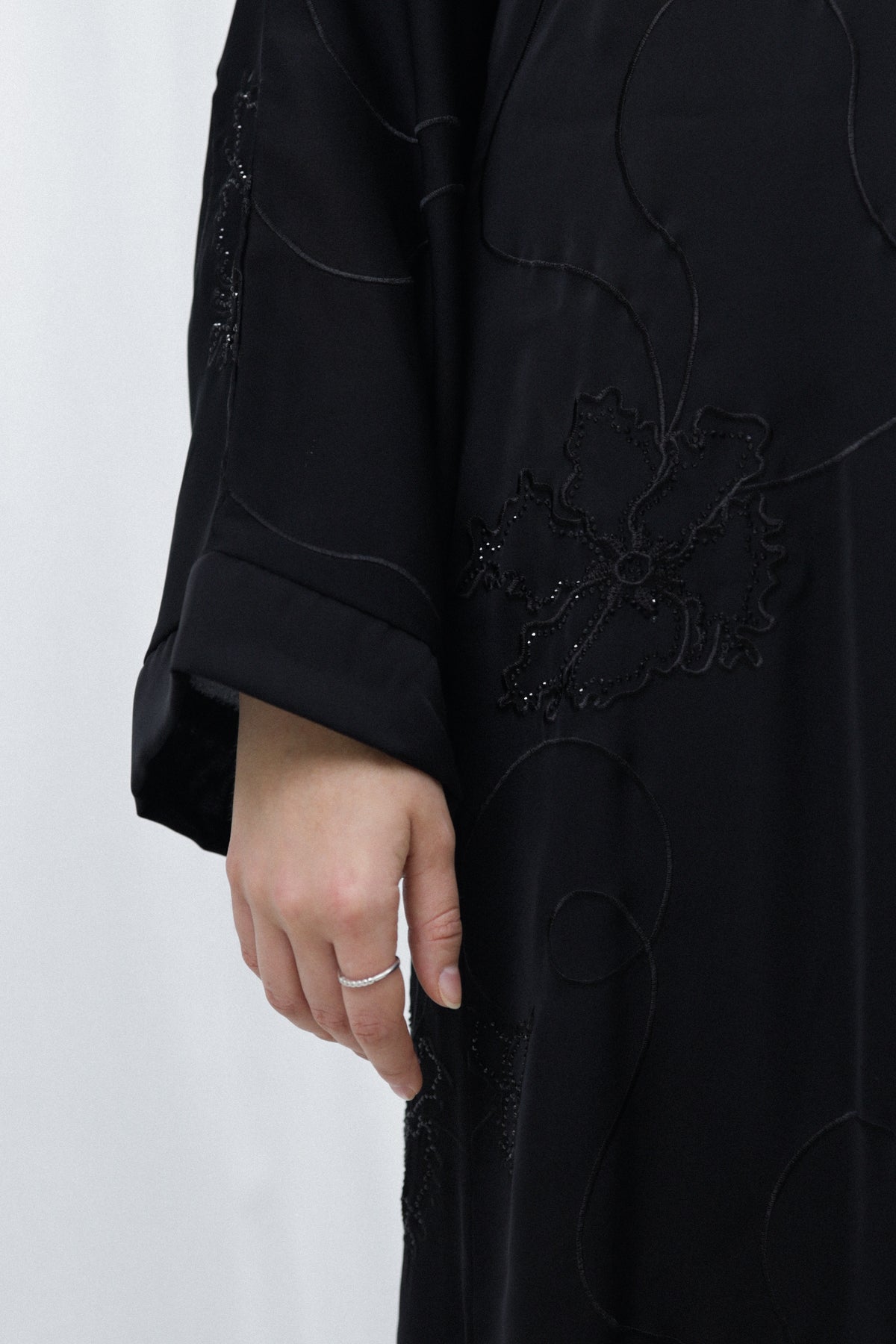 Embroidery Abaya - Black