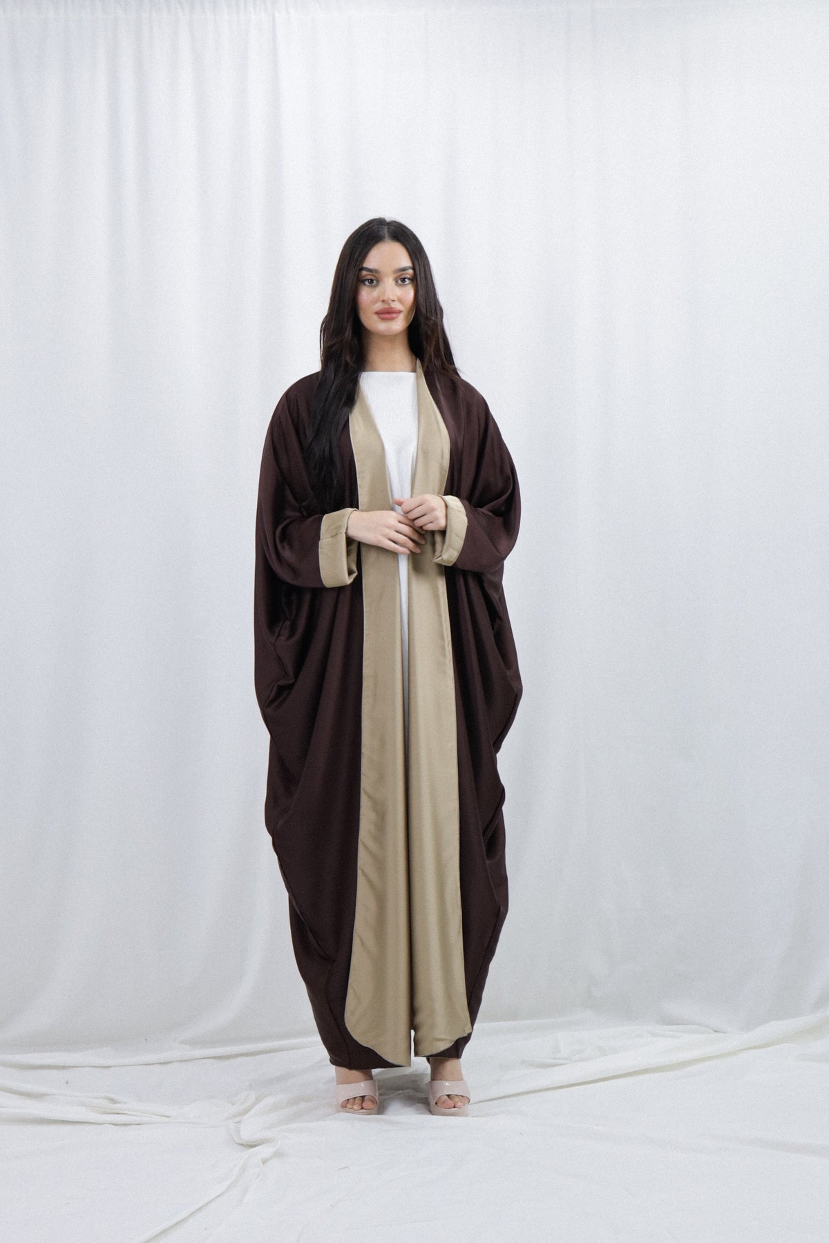 2 in 1 Abaya | Brown - Beige