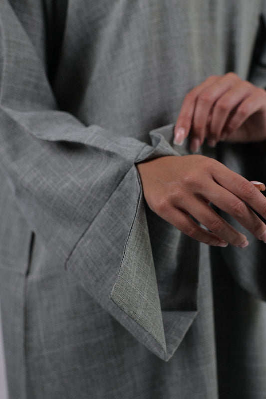 Linen Pocket Abaya | Greeneige