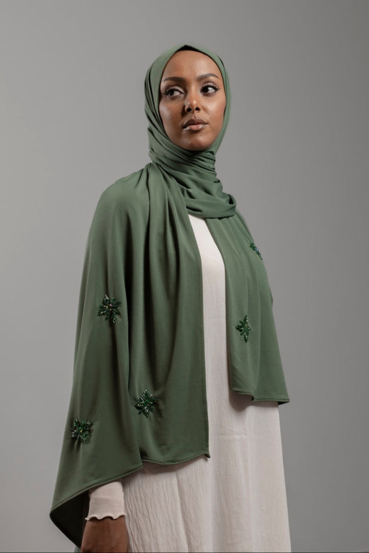Premium Jersey Handmade Diamond 1 - Oliv Smaragd