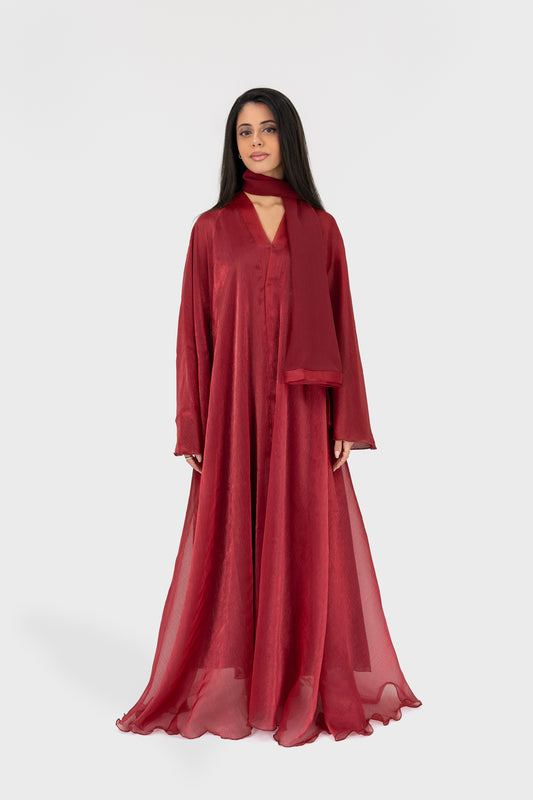 Luna Abaya I Blood Red  |