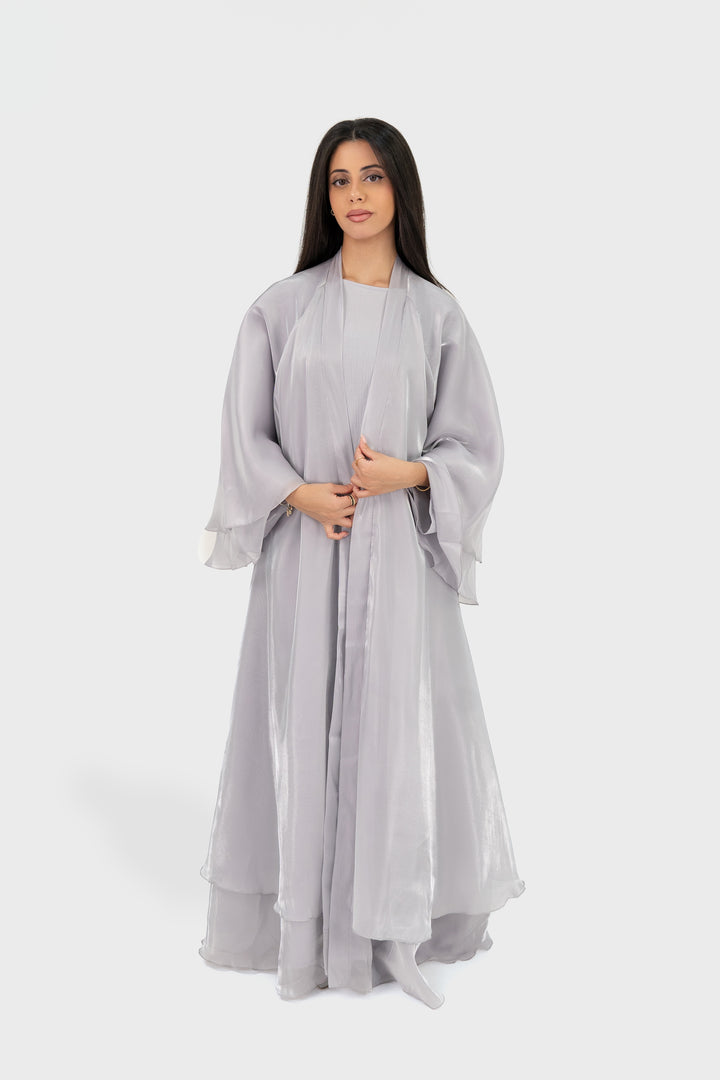 Dreamy Abaya | Soft Silver