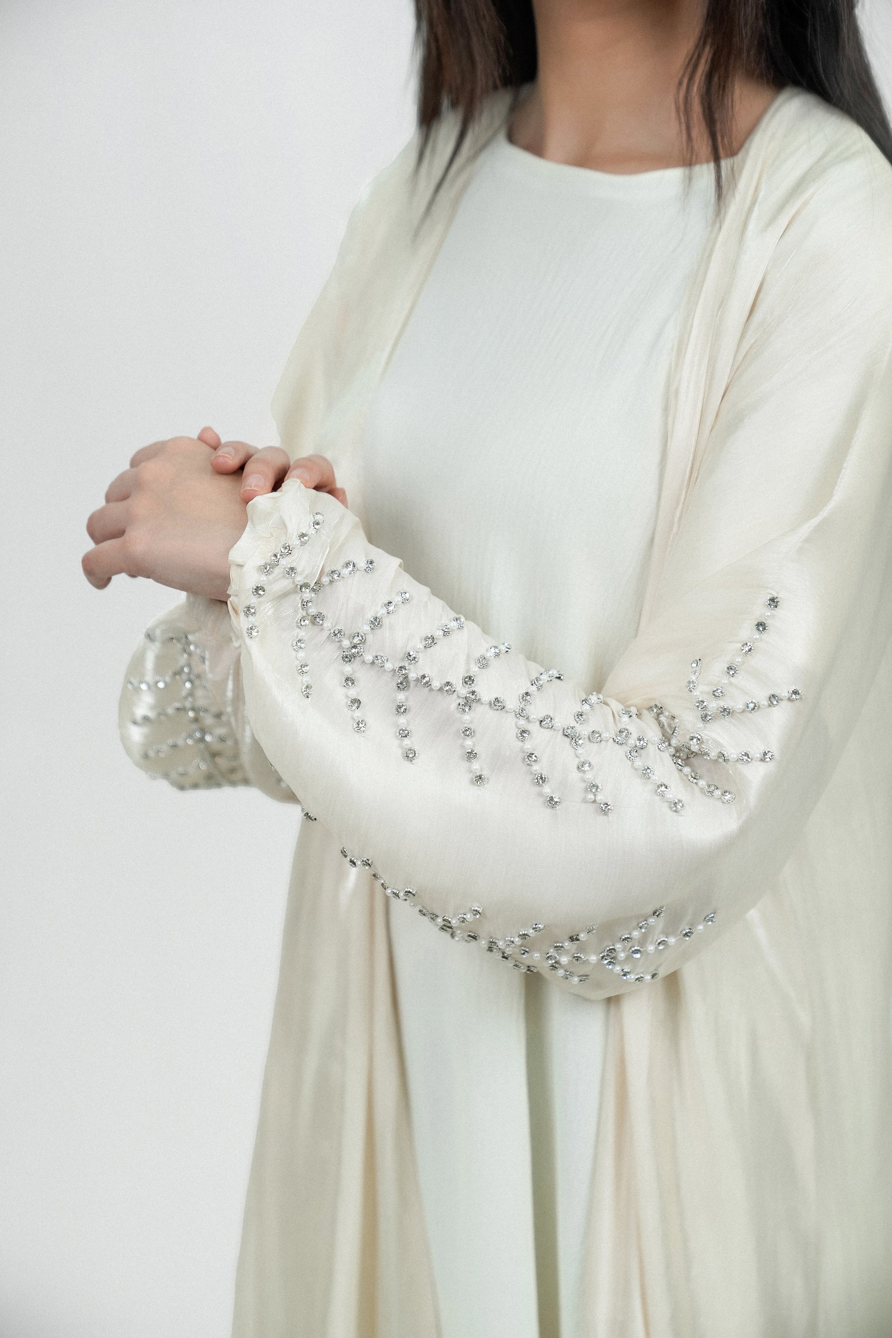 Crystal Abaya | Off White