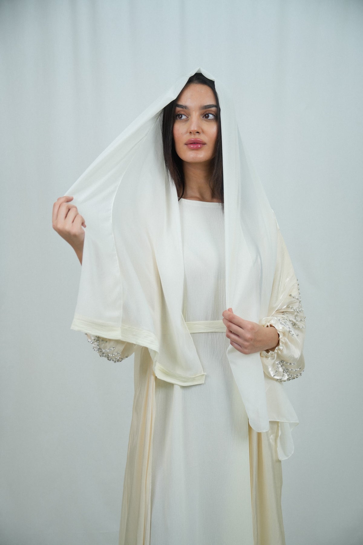 Crystal Abaya | Off White