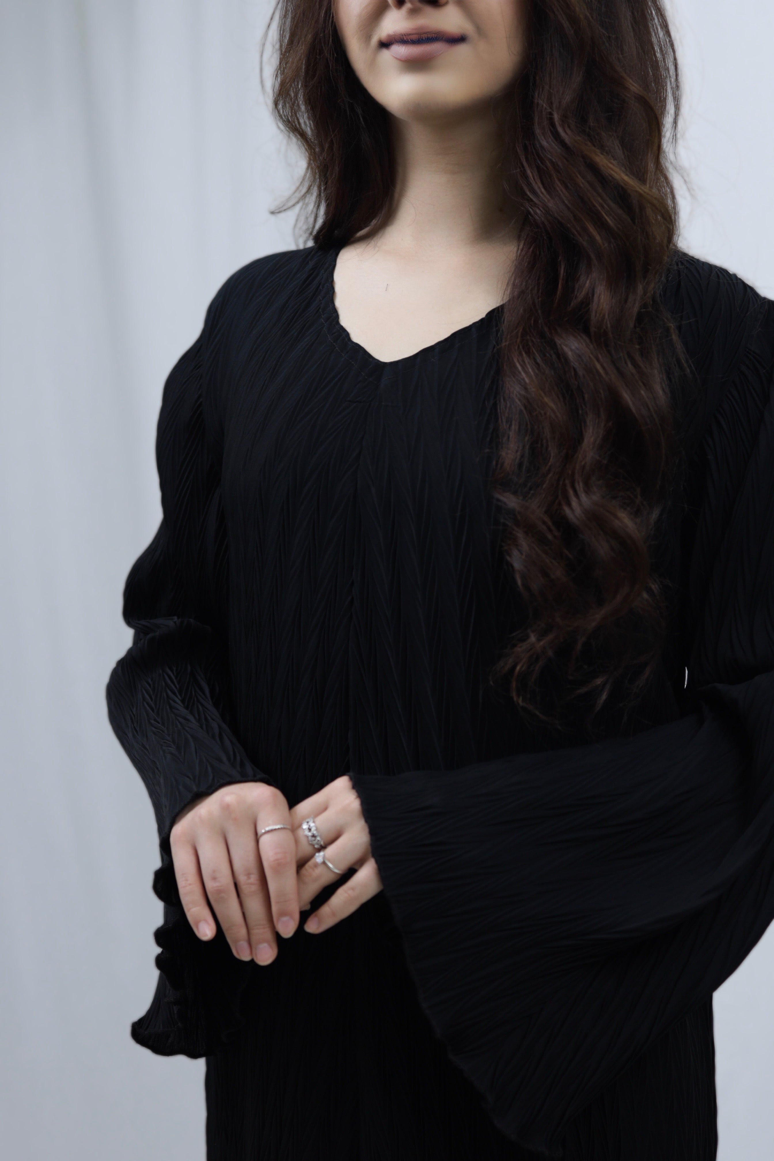 Pleated Dress - Black