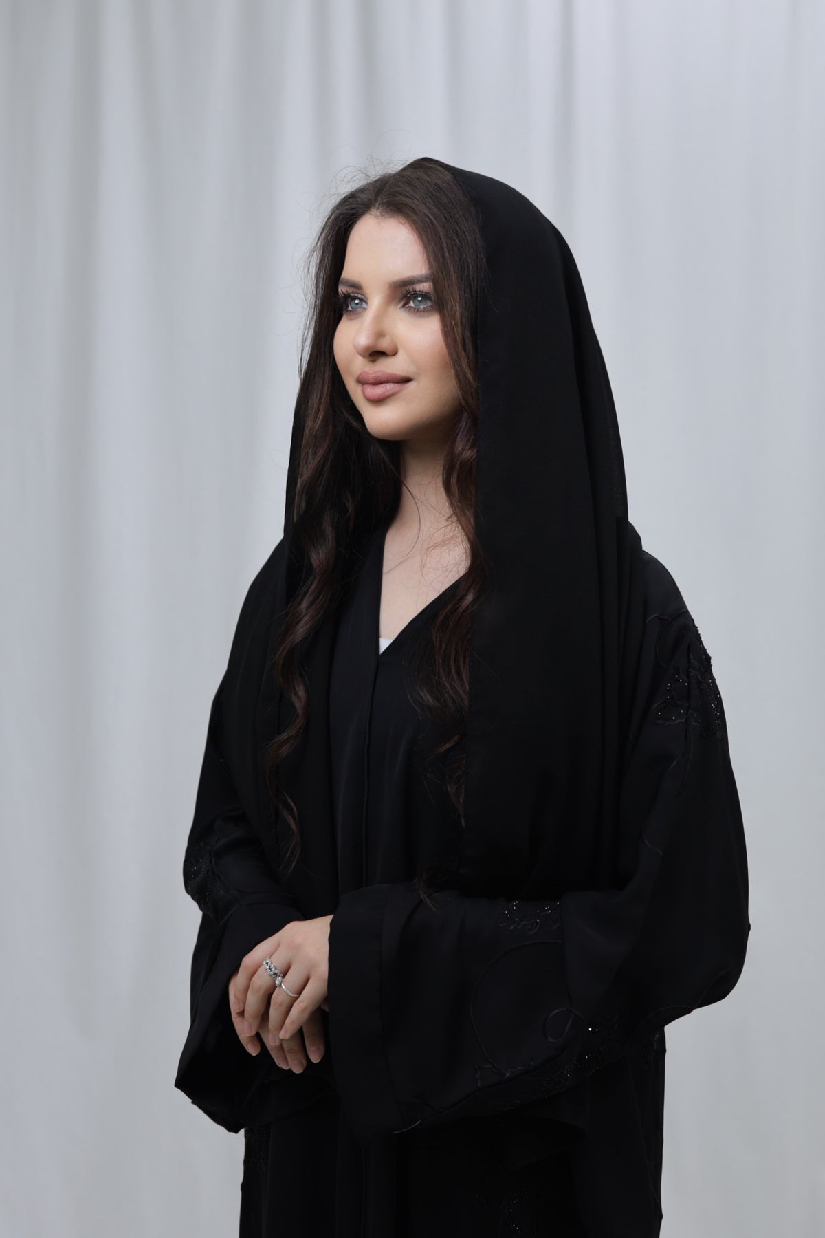 Embroidery Abaya - Black