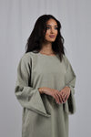 Linen Pocket Abaya | Sage Green