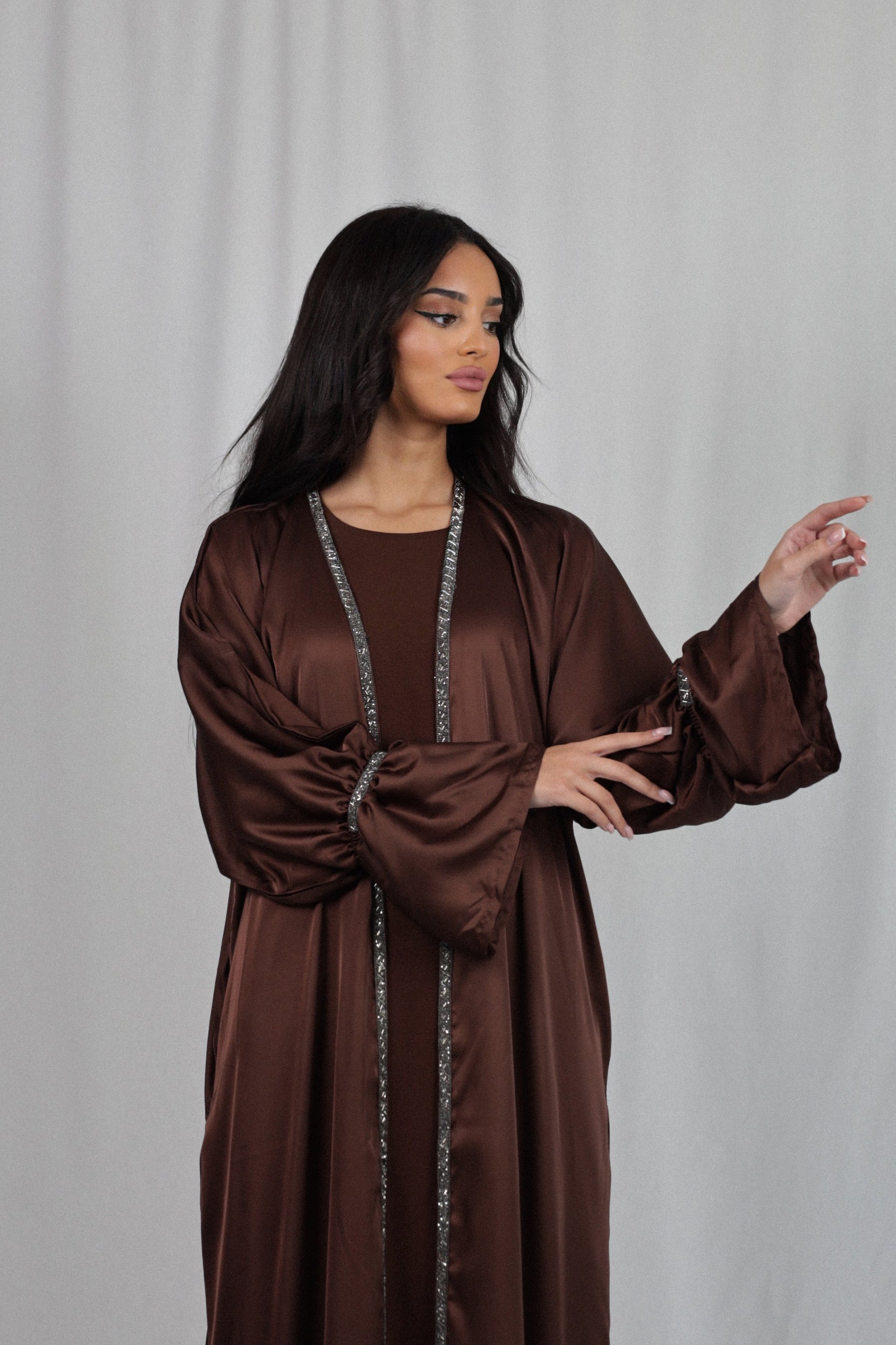 Dubai Finesse Abaya | Chocolate