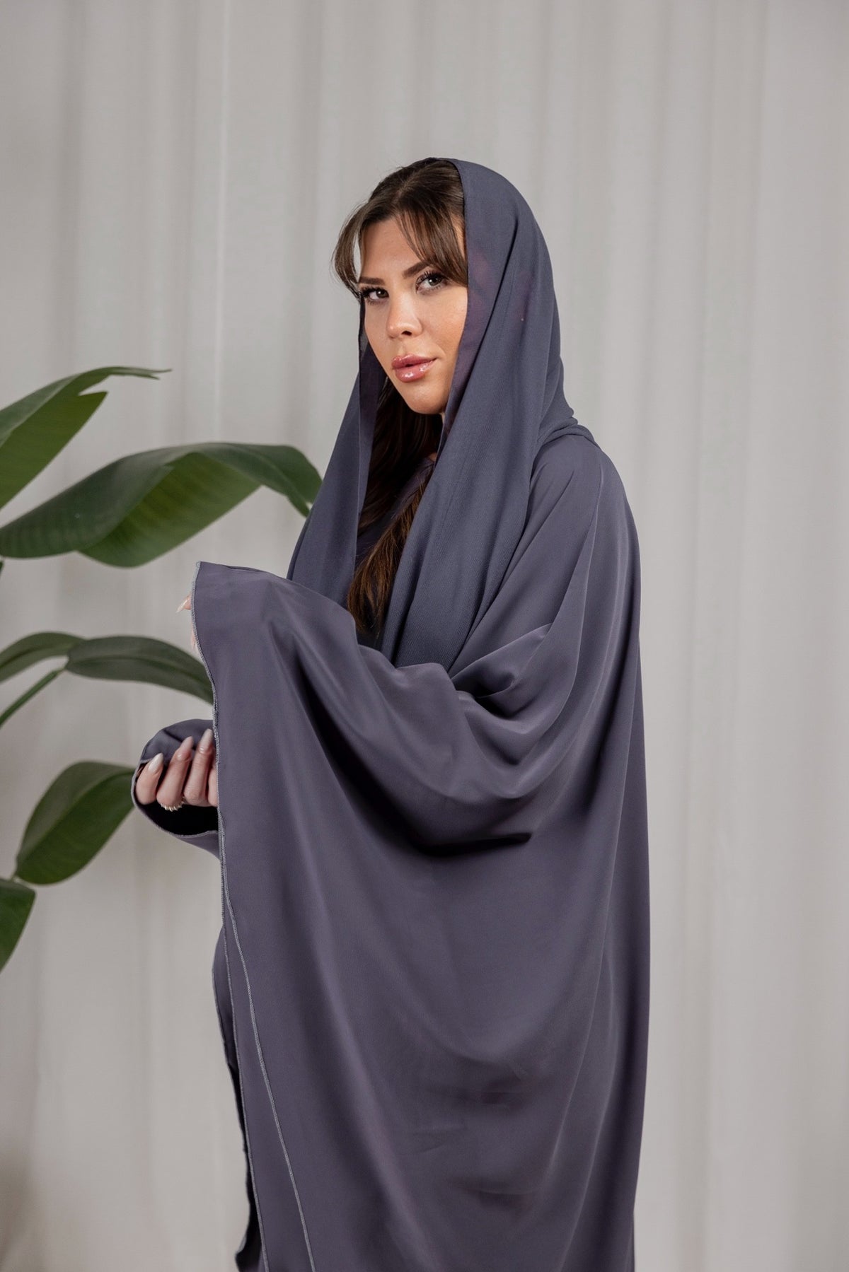 Butterfly Abaya - Grey