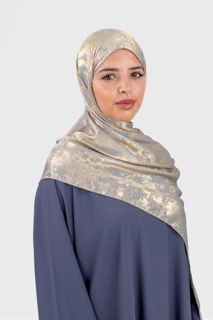 Luxury Hijab | Golden Gray