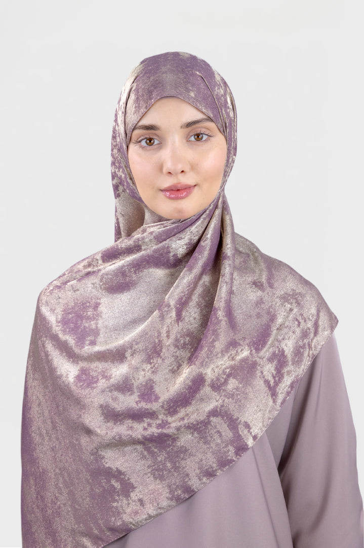 Luxury Hijab | Golden Purple