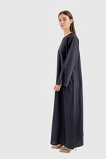 Charger l&#39;image dans la visionneuse de galerie, Linen Pocket Abaya | Black
