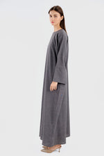 Charger l&#39;image dans la visionneuse de galerie, Linen Pocket Abaya | Dark Gray
