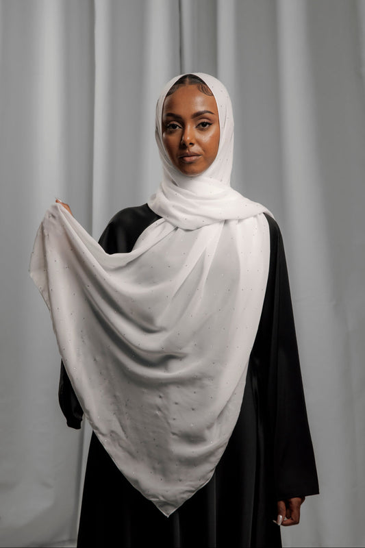 Chiffon Diamond - Pearl White