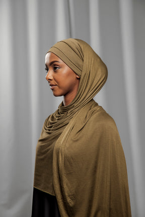 Pre-Tied Hijab -   Olive Green