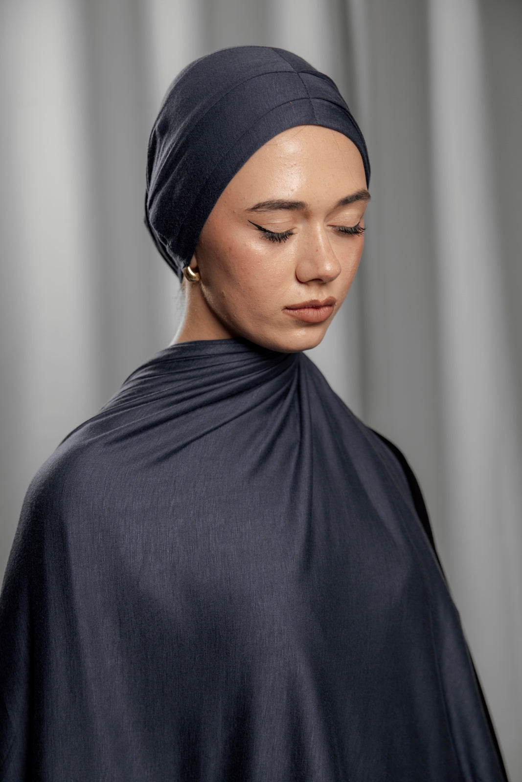 Pre-Tied Hijab - Steel Blue