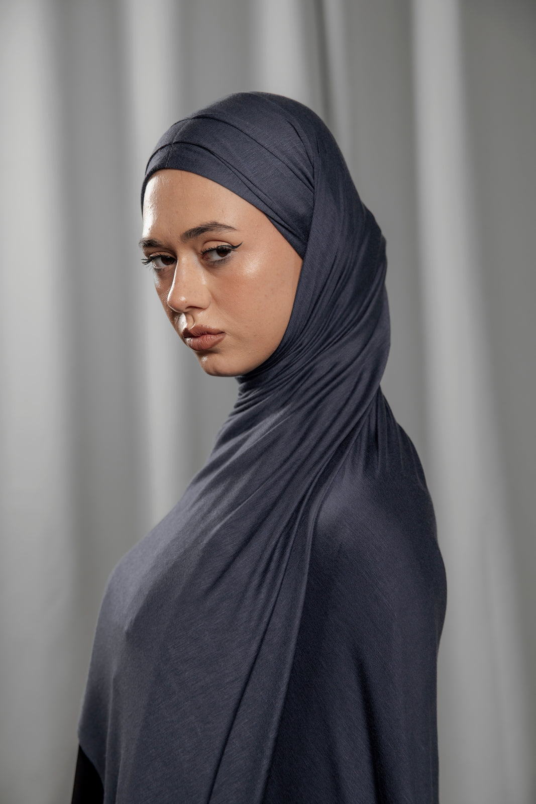 Pre-Tied Hijab - Steel Blue