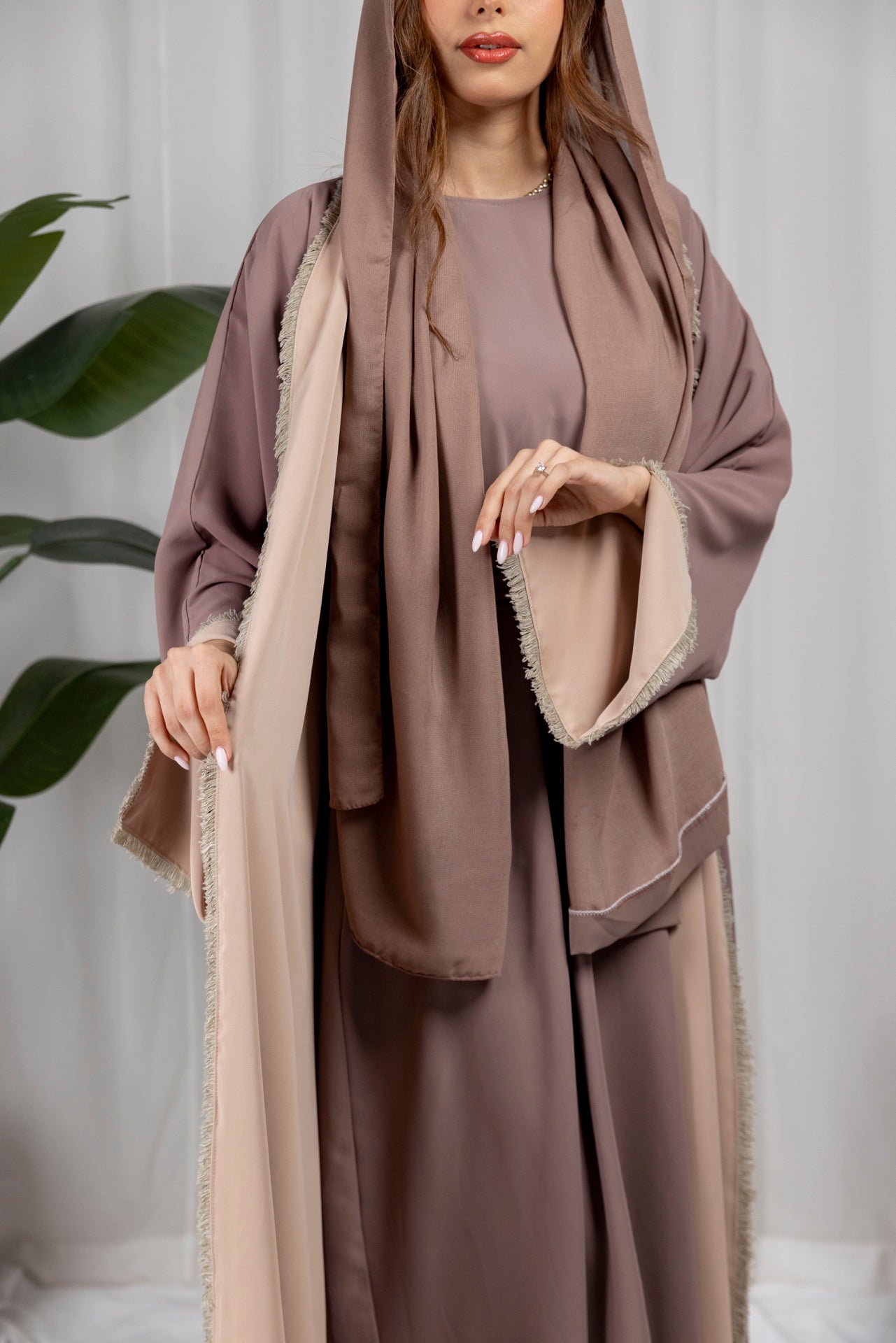 Astra Abaya - Beige-Rose