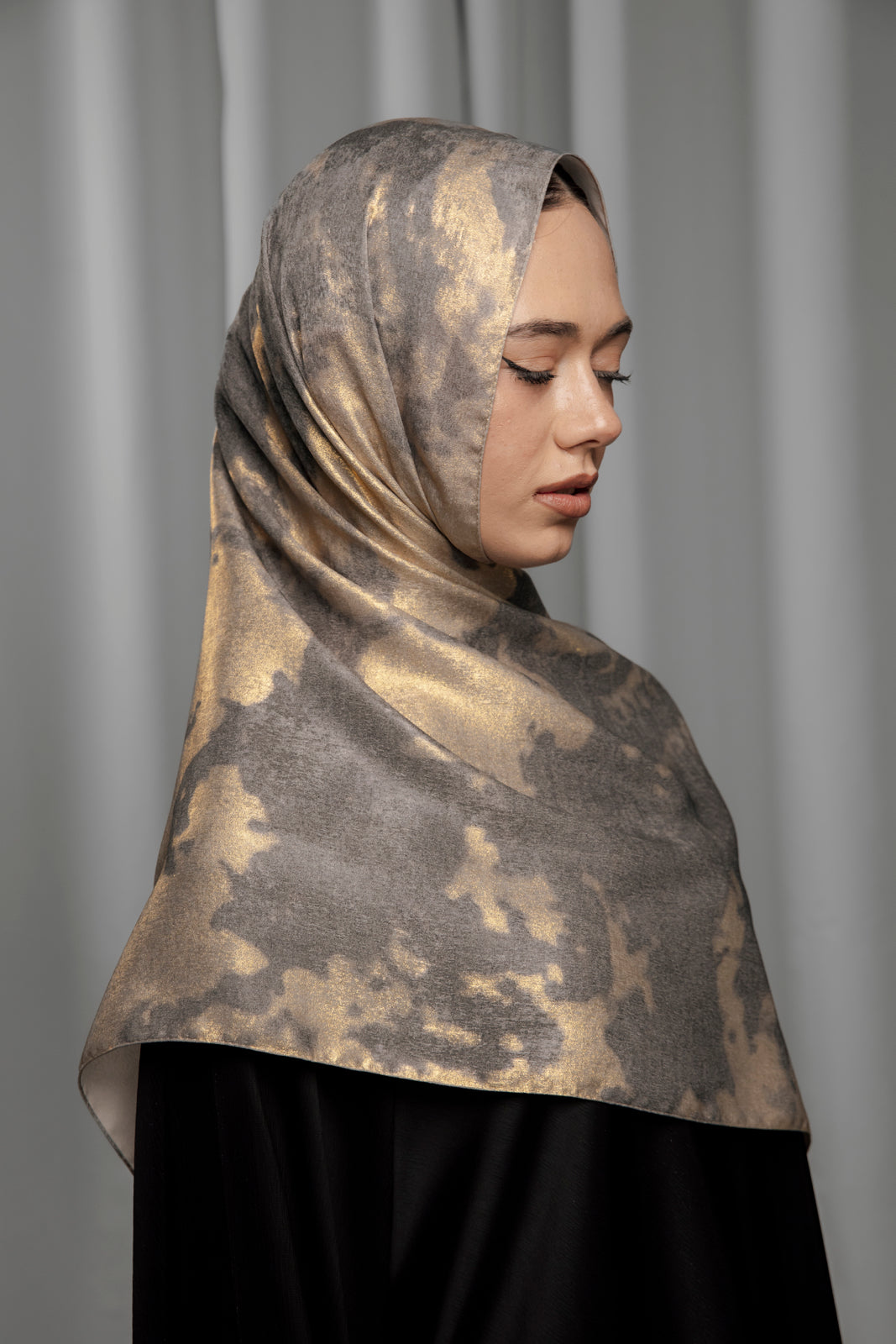 Luxury Series Hijab - Smokey Gold