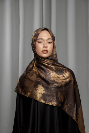 Luxury Series Hijab -  Midnight Gold