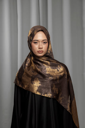 Luxury Series Hijab -  Midnight Gold