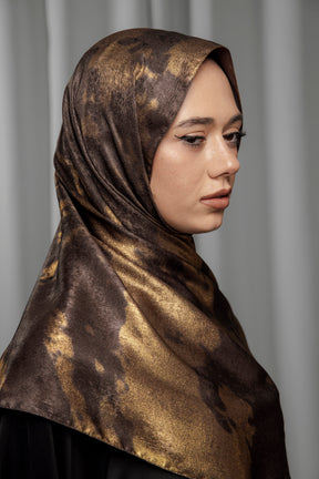 Luxury Series Hijab -  Midnight Gold