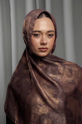 Luxury Series Hijab - Rosewood Gold