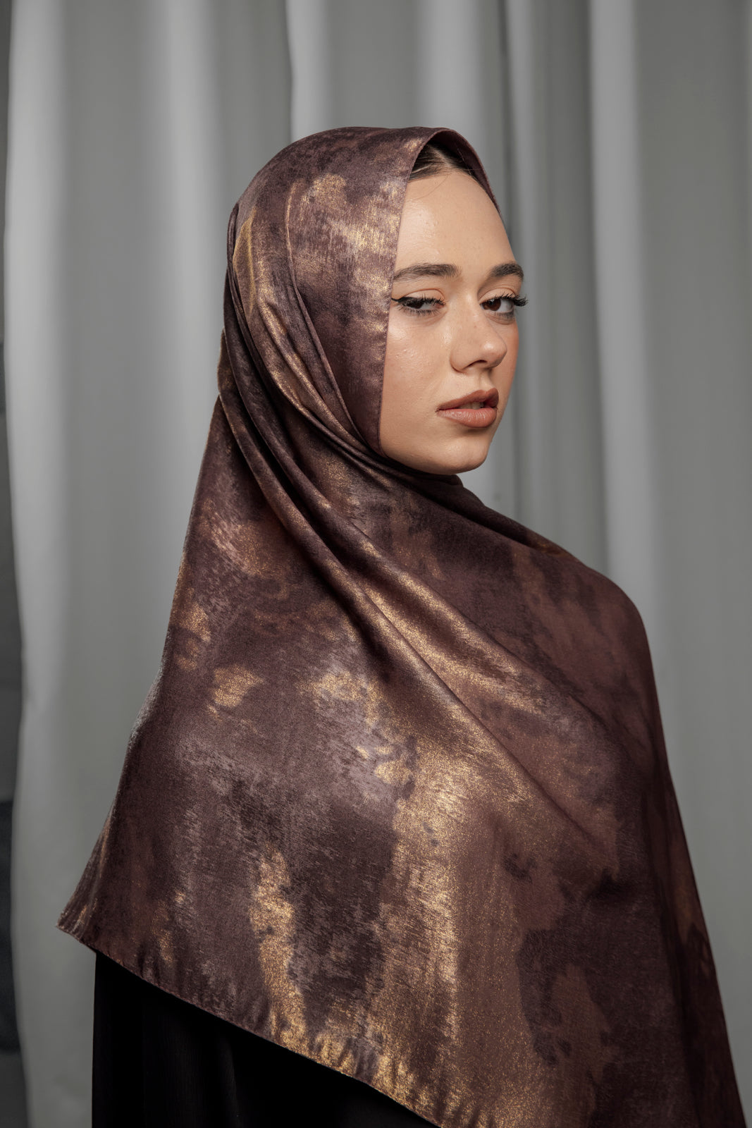 Luxury Series Hijab - Rosewood Gold