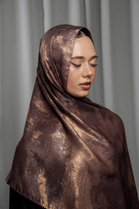 Luxury Series Hijab - Rosewood Gold