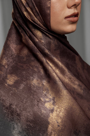 Luxury Series Hijab - Rosewood Gold