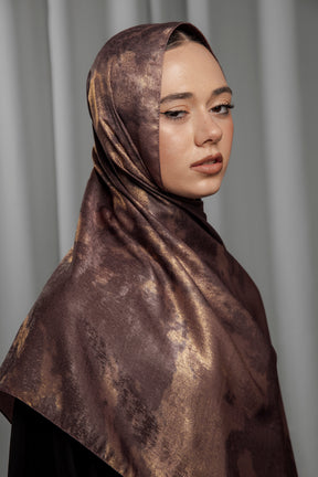 Luxury Series Hijab - Rosewood Gold