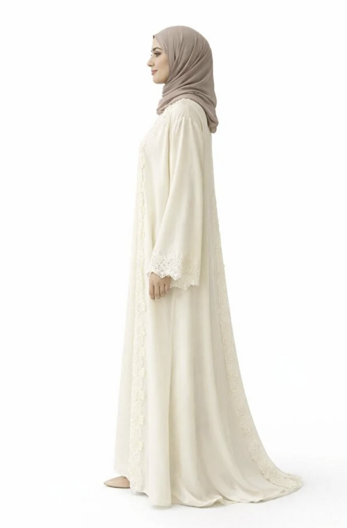 Ophelia Grace Ivory Lace Abaya